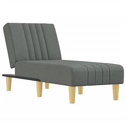 Foto van The living store verstelbare chaise longue - donkergrijs - stof - 55 x 140 x 70 cm - multiplex frame