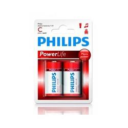 Foto van 2 x c batterij philips