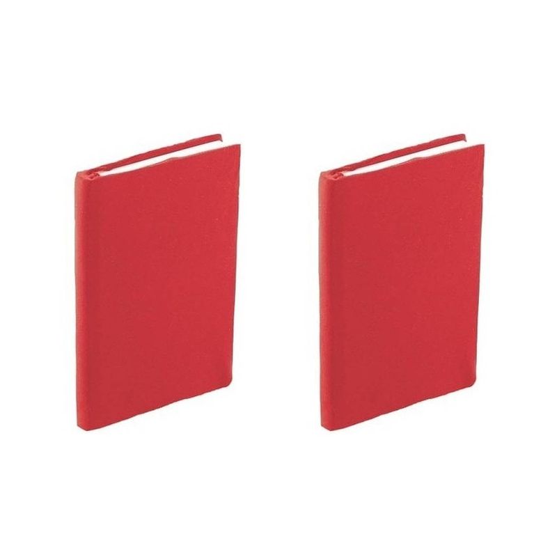 Foto van 2x stuks rekbare schoolboeken hoezen rood a5 - kaftpapier