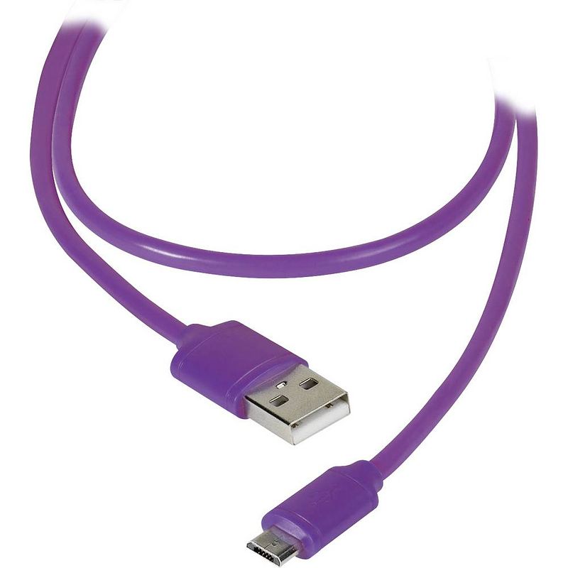 Foto van Vivanco usb-kabel usb 2.0 usb-a stekker, usb-micro-b stekker 1.20 m lila 36255