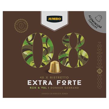 Foto van Jumbo 08 ristretto extra forte koffiecups 40 stuks