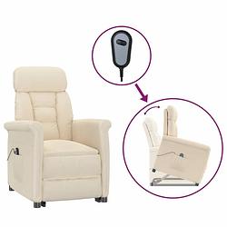 Foto van Vidaxl fauteuil elektrisch verstelbaar microvezel beige