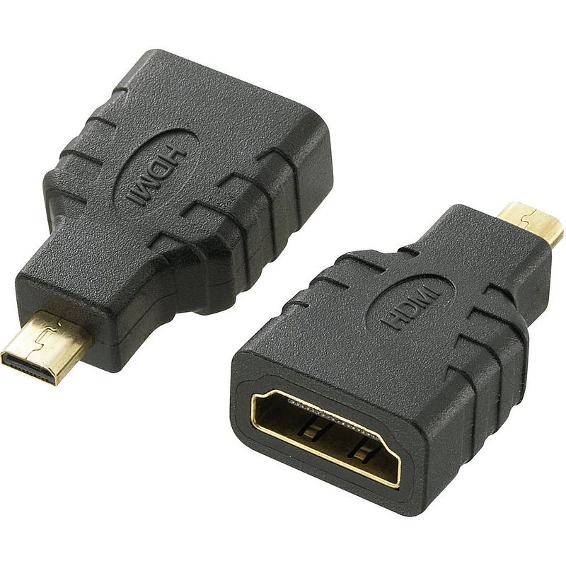 Foto van Speaka professional sp-7870184 hdmi adapter [1x hdmi-stekker d micro - 1x hdmi-bus] zwart vergulde steekcontacten, audio return channel (arc)