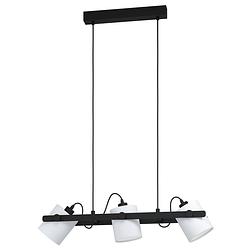 Foto van Eglo hornwood 1 hanglamp - e27 - 78 cm - zwart/wit