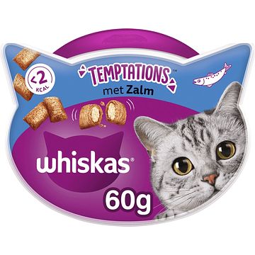 Foto van Whiskas temptations met zalmsmaak 60g bij jumbo