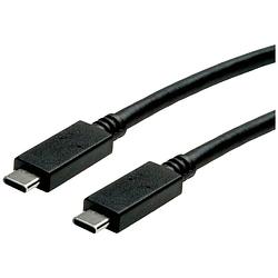 Foto van Roline usb-kabel usb 3.2 gen2 (usb 3.1 gen2) usb-c stekker 0.50 m zwart afgeschermd 11.02.9052