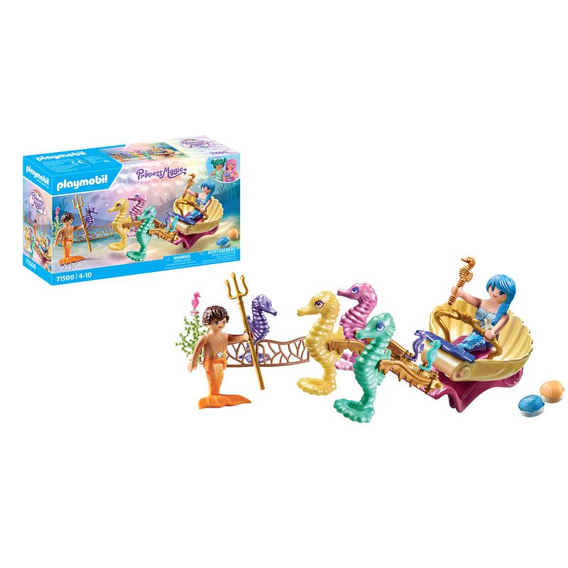 Foto van Playmobil princess magic zeemeermin zeepaardkoets 71500