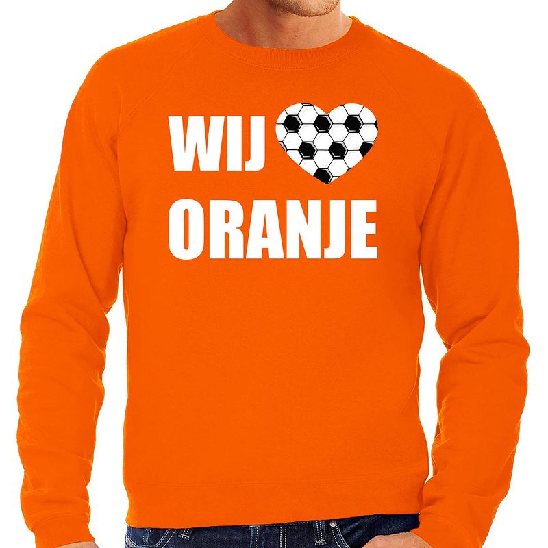 Foto van Grote maten oranje fan sweater / trui holland wij houden van oranje ek/ wk voor heren 3xl - feesttruien