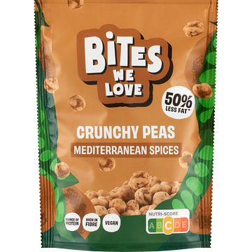 Foto van Bites we love crunchy peas mediterranean spices 100g bij jumbo