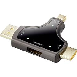 Foto van Renkforce rf-3846636 displayport / hdmi adapter [3x displayport stekker, mini-displayport stekker, hdmi-stekker - 1x hdmi-bus] zwart