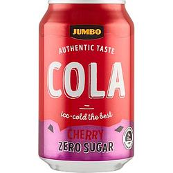 Foto van 3 voor € 1,00 | jumbo cola cherry zero sugar 330ml aanbieding bij jumbo