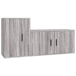 Foto van The living store tv-meubelset - grijs sonoma eiken - 80 x 34.5 x 40 cm - 40 x 34.5 x 60 cm