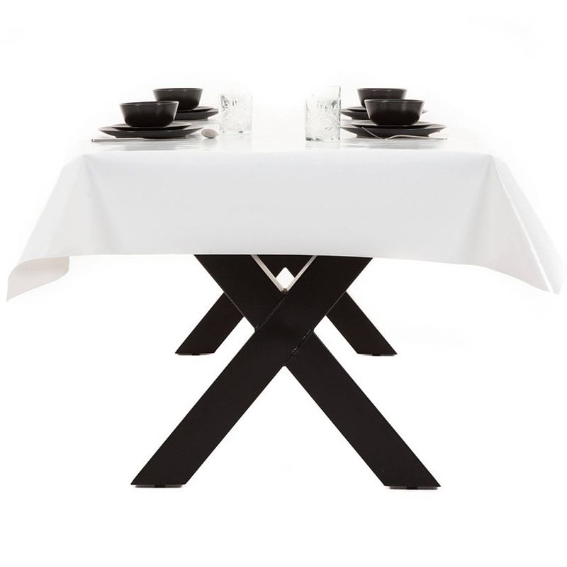 Foto van Buiten tafelkleed/tafelzeil wit 140 x 180 cm rechthoekig - tafellakens