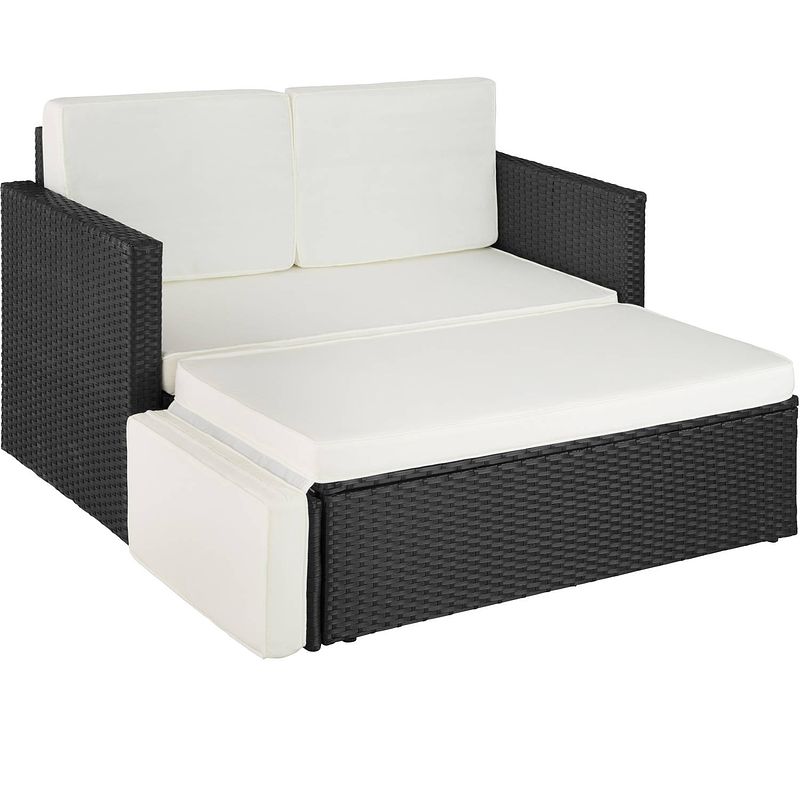 Foto van Tectake - wicker loungesofa corfu, variant 2 zwart sku: 403883