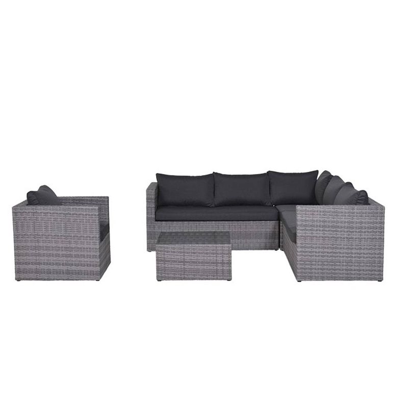 Foto van Garden impressions lyon loungeset 5-delig incl. lounge tuinstoel - reflex black