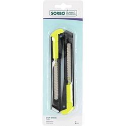Foto van Sorbo home essentials craft knives - 2 hobbymesjes - afbreek mes 14,5 x 2 cm met afbreekmesjes