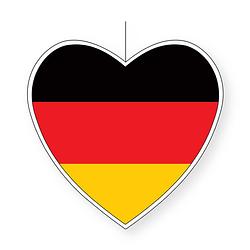 Foto van Duitsland hangdecoratie hart 28 cm - feestdecoratievoorwerp