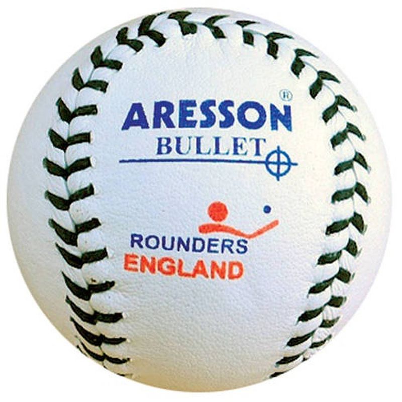 Foto van Aresson rounders bal bullet 19,5 cm leer wit