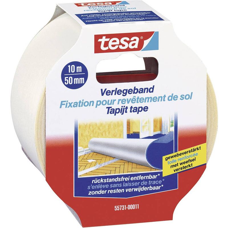 Foto van Tesa removable 55731-00011-11 bevestigingstape transparant (l x b) 10 m x 50 mm 1 stuk(s)