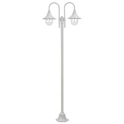 Foto van Vidaxl paalverlichting tuin e27 220 cm aluminium wit 2-delig