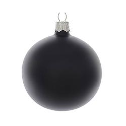 Foto van Kerstbal glas d7 cm zwart 6st kerst