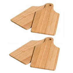 Foto van Set van 4x stuks snijplanken/serveerplanken/broodplanken van hout 28 x 14 cm - snijplanken