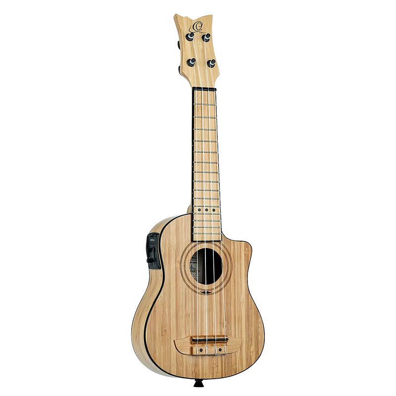 Foto van Ortega runab-so bamboo series soprano size ukulele natural e/a sopraan ukelele met gigbag