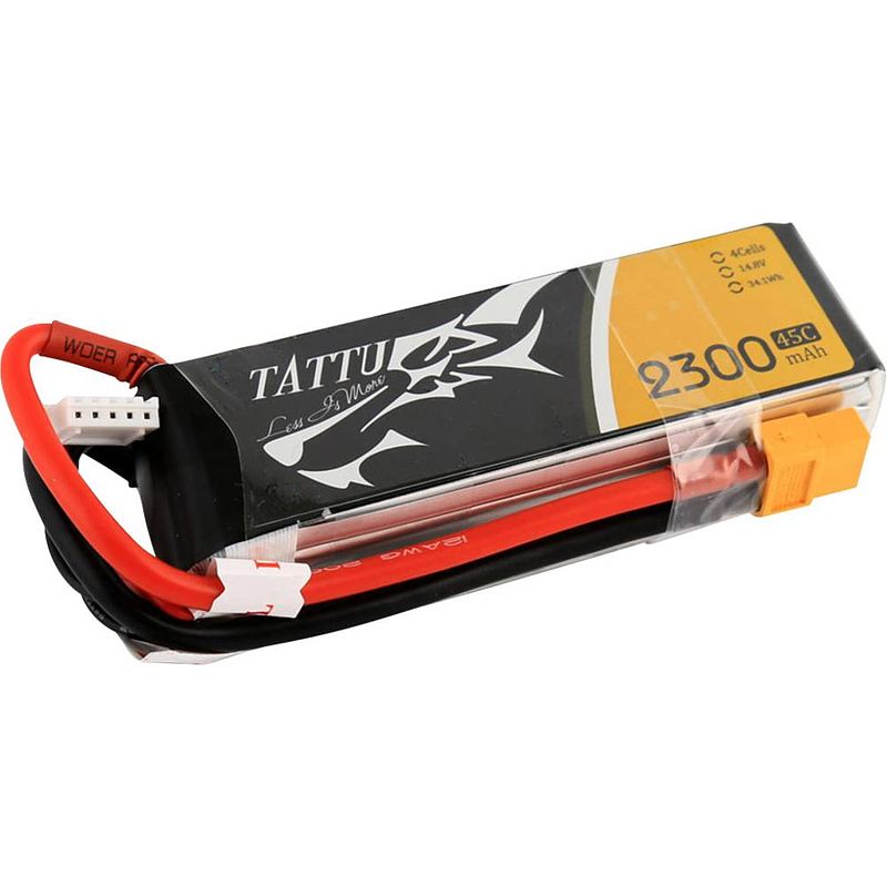 Foto van Tattu lipo accupack 14.8 v 2300 mah aantal cellen: 4 45 c softcase xt60