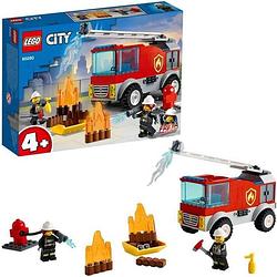 Foto van Lego city 60280 brandweerwagen met ladder en minifiguren van brandweermannen voor jongens en meisjes 4+