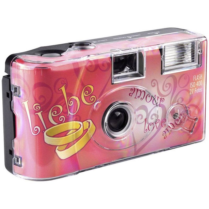 Foto van Topshot love hearts black wegwerpcamera 1 stuk(s) met ingebouwde flitser