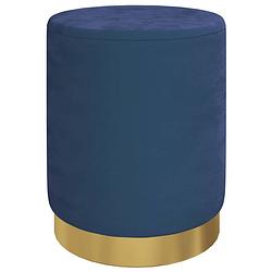 Foto van Vidaxl hocker met opbergruimte rond fluweel blauw