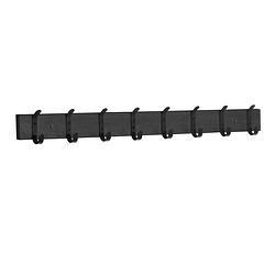 Foto van Acaza lange muur kapstok, horizontale school kapstok, met 8 zwarte haken, 88 cm lang, zwart