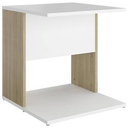 Foto van The living store salontafel sonoma eiken - 45 x 45 x 48 cm - open vakken