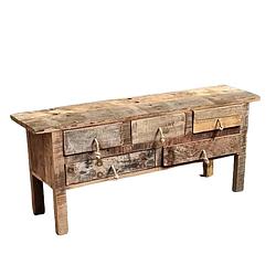 Foto van Benoa albia 5 drawer wooden sideboard 122 cm