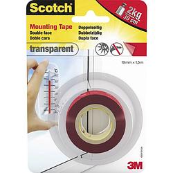 Foto van Scotch montagetape transparent, ft 19 mm x 1,5 m, blisterverpakking