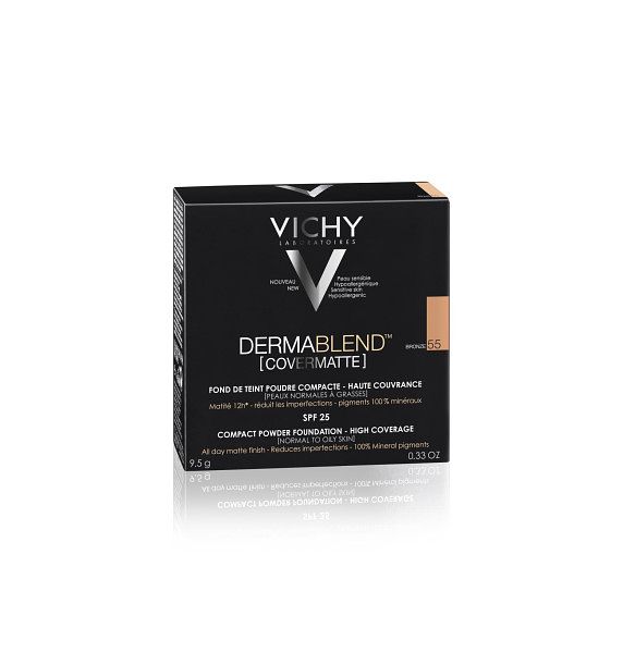 Foto van Vichy dermablend cover matte gezichtspoeder nr55 - voor vette en onzuivere huid