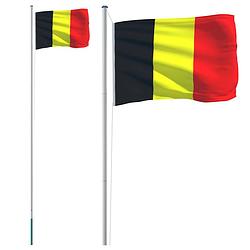 Foto van Vidaxl vlag met vlaggenmast belgië 6,23 m aluminium