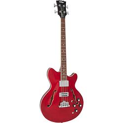 Foto van Vintage revo series supreme cherry red semi-akoestische basgitaar