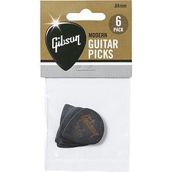 Foto van Gibson aprm6-88 modern guitar picks 6-pack black 0.88 mm plectrumset (6 stuks)