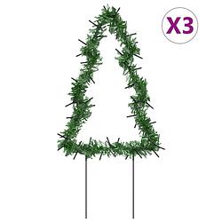 Foto van Vidaxl kerstverlichting kerstboom 3 st met grondpinnen 50 led'ss 30 cm