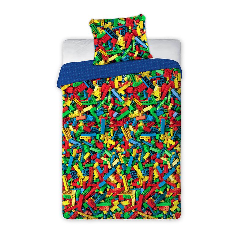 Foto van Bricks dekbedovertrek colorful - eenpersoons - 140 x 200 cm - katoen