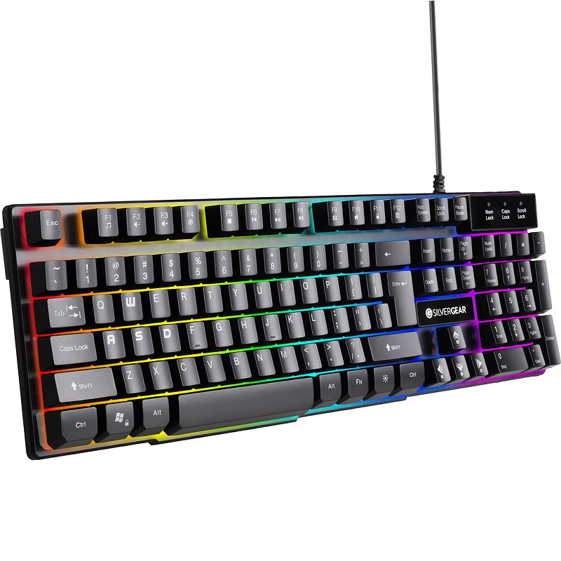 Foto van Silvergear gaming toetsenbord met rgb led verlichting - qwerty - bedraad - zwart