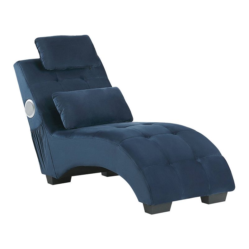 Foto van Beliani simorre - chaise longue-blauw-fluweel