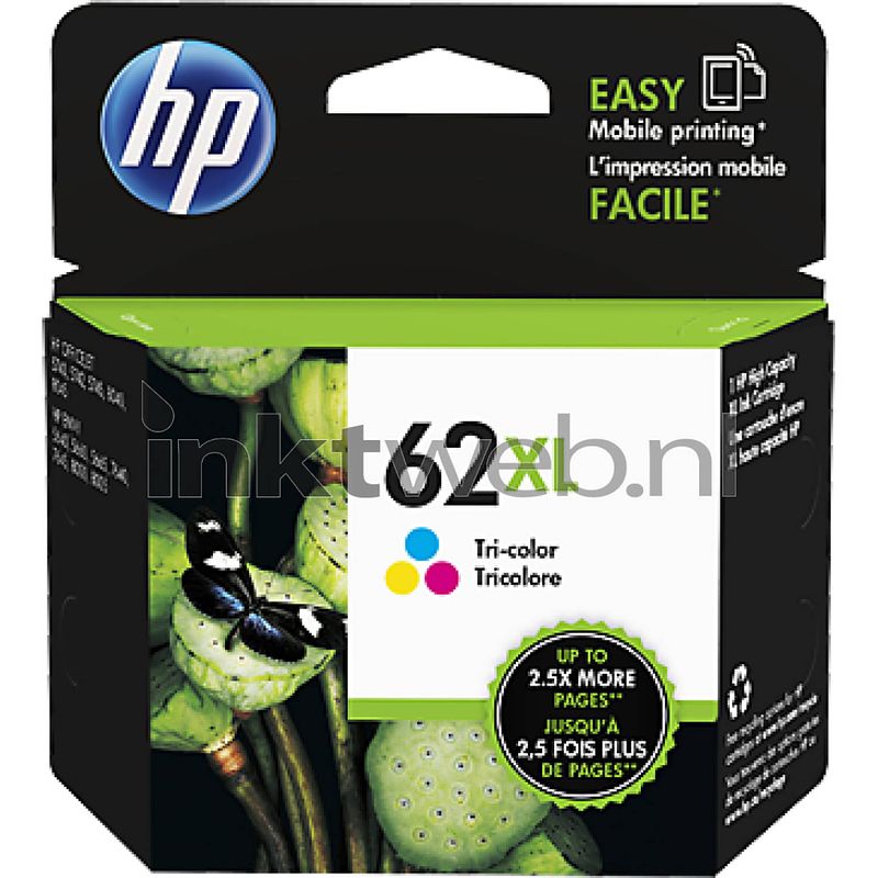 Foto van Hp 62xl kleur cartridge