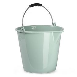 Foto van Huishoud schoonmaak emmer kunststof mintgroen 9 liter inhoud 30 x 26 cm - emmers