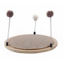 Foto van M-pets krabplank atomium 32 x 28 cm sisal/pluche grijs/bruin