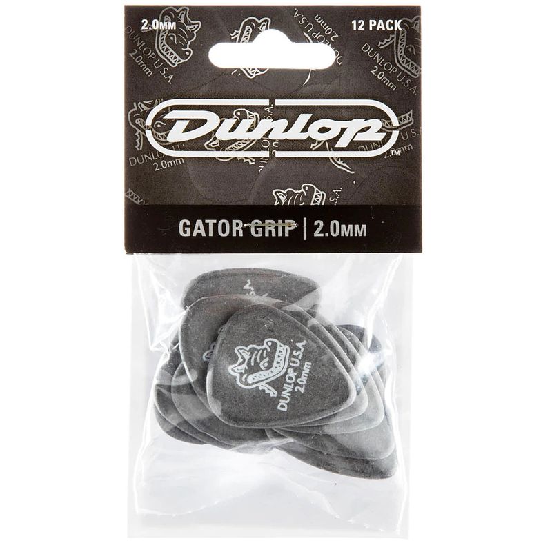 Foto van Dunlop 417p200 gator grip pick 2.0 mm plectrum set 12 stuks