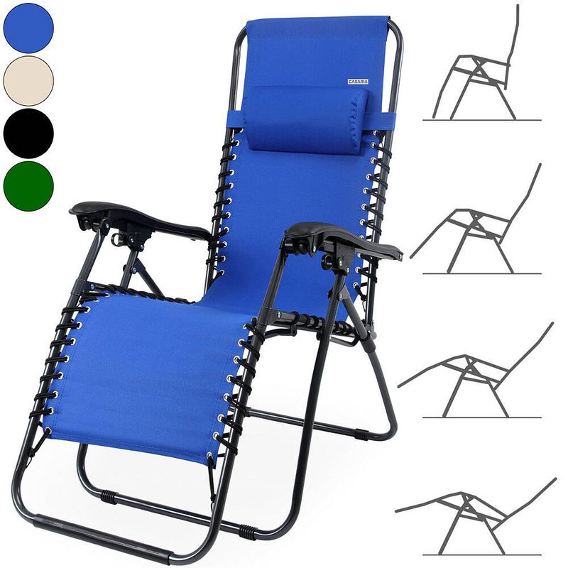 Foto van Luxe inklapbare ligstoel, blauw