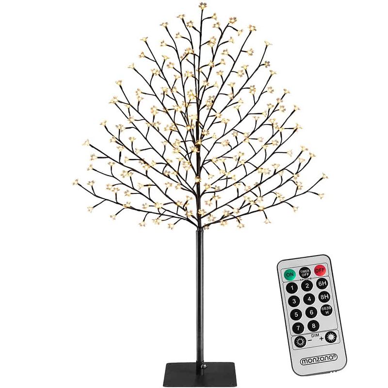 Foto van Kerstbloesem - kerstboom - kerstversiering - lichttakken - kerstverlichting - 175 cm - 200 led'ss - met afstandsbediening