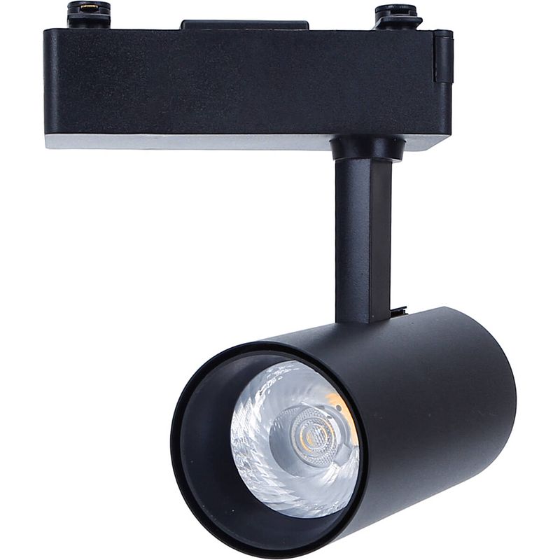 Foto van Led railverlichting - track spot - aigi - 1 fase - 15w - helder/koud wit 6500k - rond - zwart